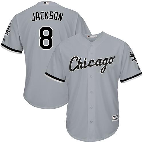 White Sox #8 Bo Jackson Grey Road Cool Base Stitched Youth MLB Jersey